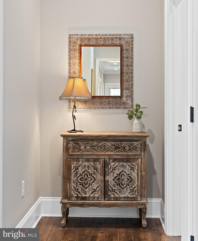 interior details featuring hardwood / wood-style flooring