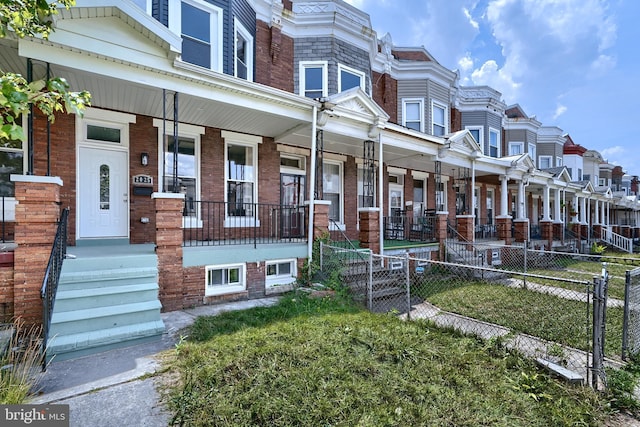 multi unit property with covered porch