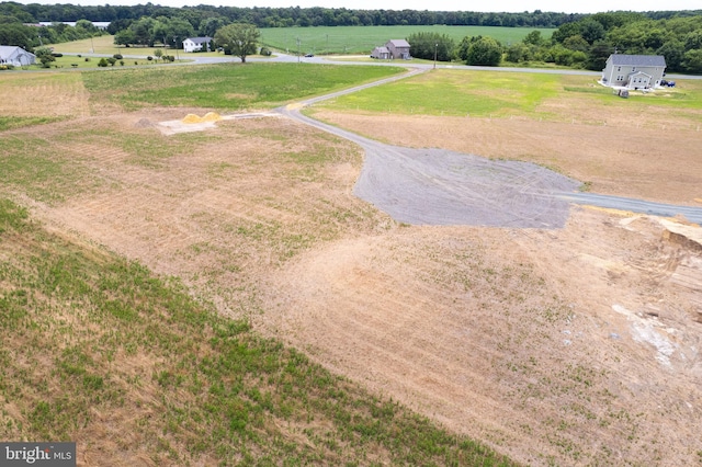 drone / aerial view featuring a rural view