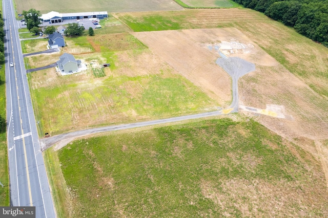 bird's eye view with a rural view