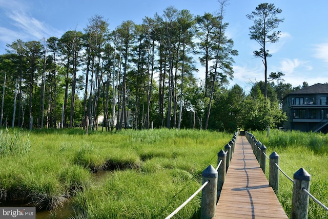 view of dock area