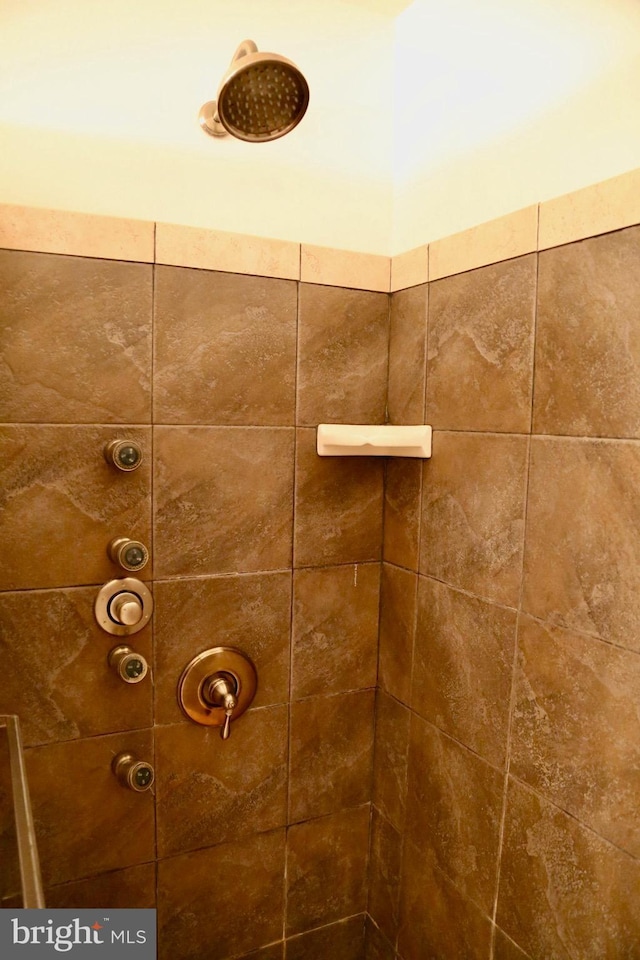 room details featuring a tile shower