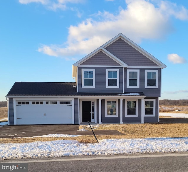 view of front facade with a garage