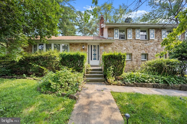 view of split level home