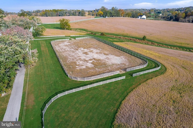 bird's eye view featuring a rural view