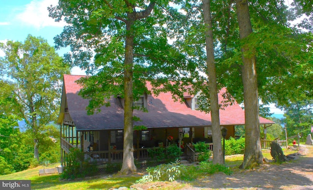 exterior space with covered porch