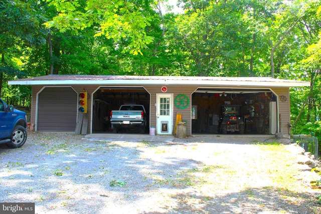 view of garage