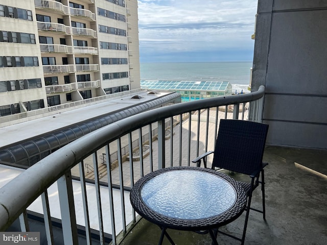 balcony with a water view