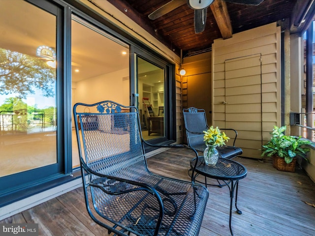 deck featuring ceiling fan