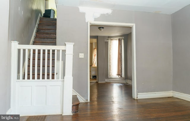 interior space featuring dark hardwood / wood-style flooring