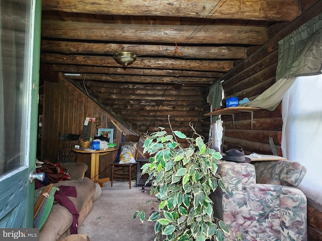 view of unfinished attic