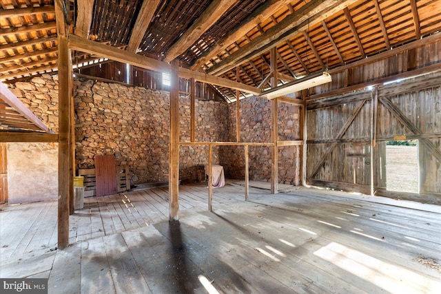 view of unfinished attic