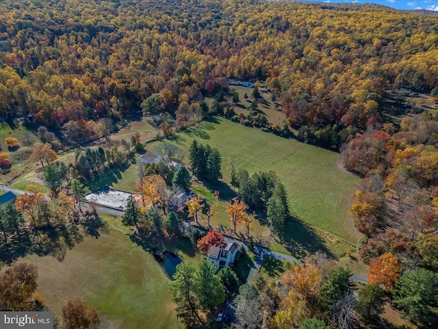 drone / aerial view with a rural view