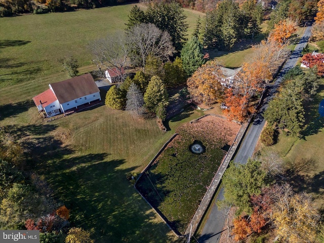 bird's eye view featuring a rural view