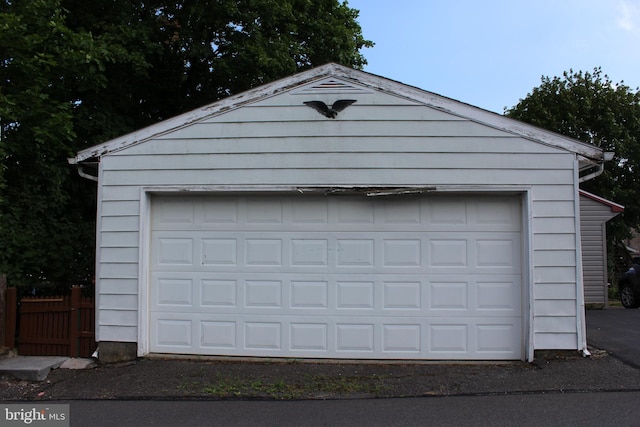 view of garage