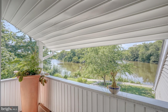 balcony with a water view