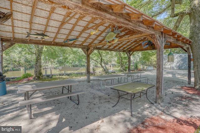 view of community featuring a gazebo