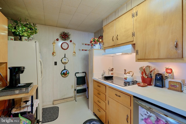 kitchen featuring light brown cabinetry and black electric cooktop