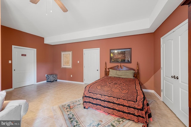 bedroom with ceiling fan