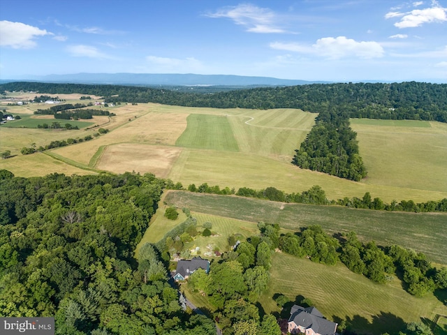 drone / aerial view featuring a rural view