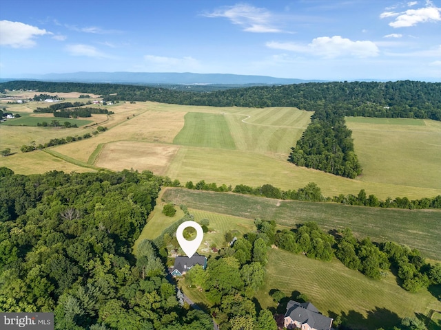 drone / aerial view with a rural view