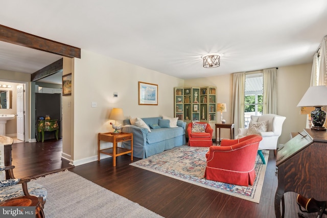 living room featuring hardwood / wood-style flooring