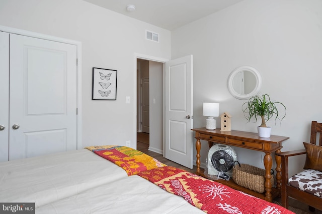 bedroom featuring wood-type flooring