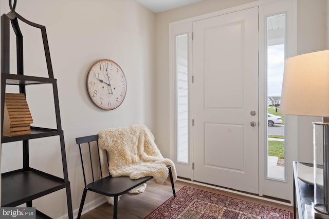 foyer with hardwood / wood-style floors