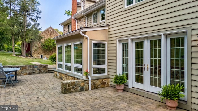 view of patio / terrace featuring french doors