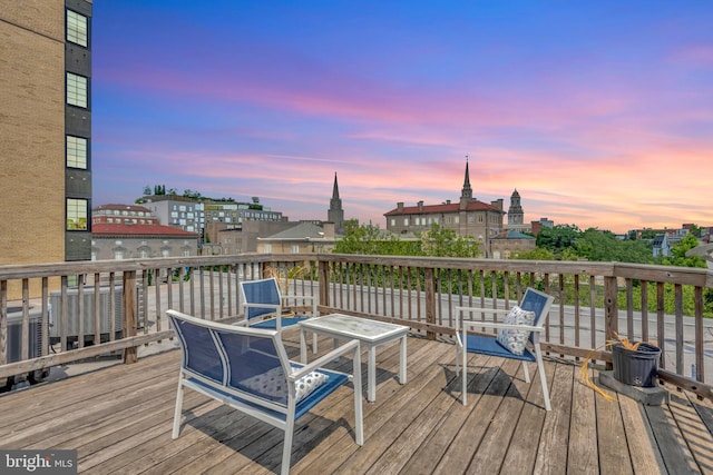 view of deck at dusk