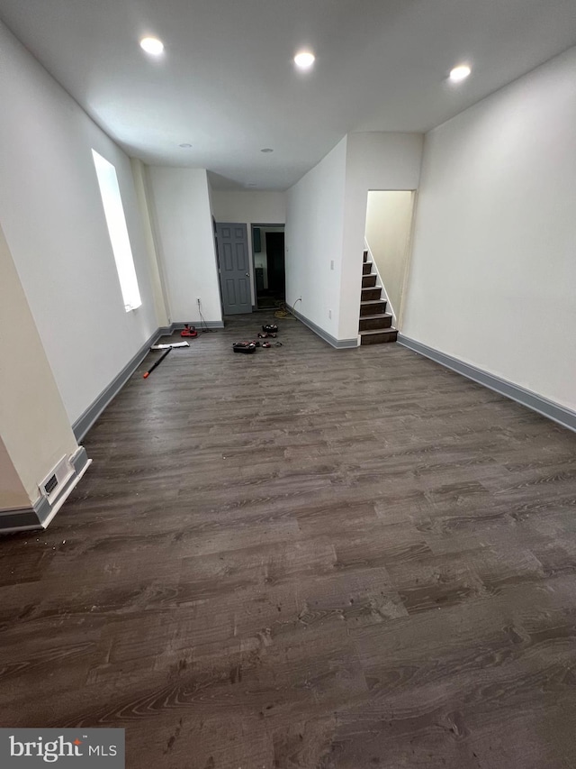 interior space featuring dark wood-type flooring