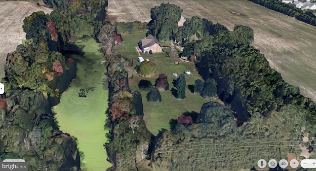 aerial view featuring a rural view