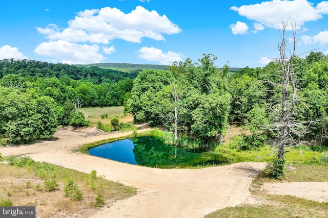 surrounding community featuring a water view