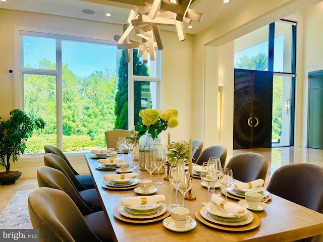 dining area featuring a wealth of natural light