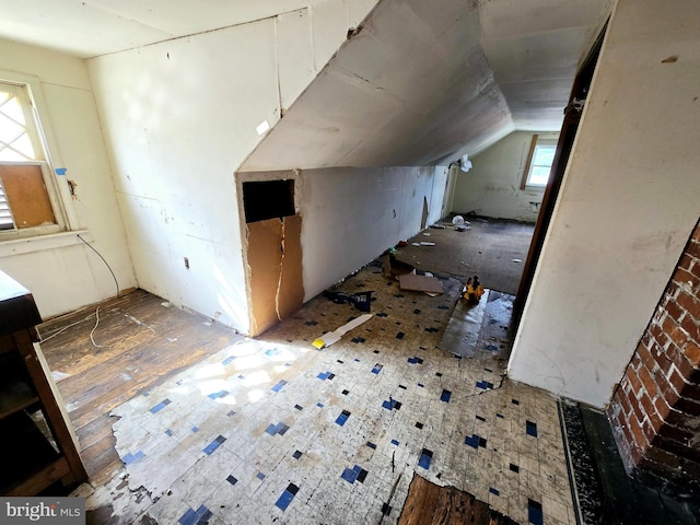 interior space with lofted ceiling