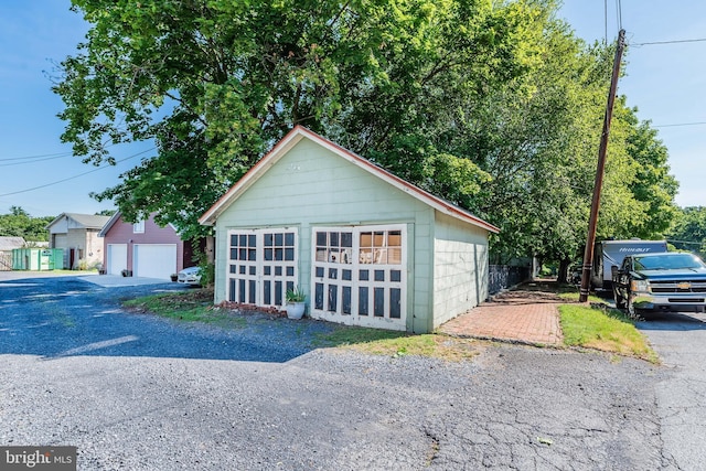 view of garage