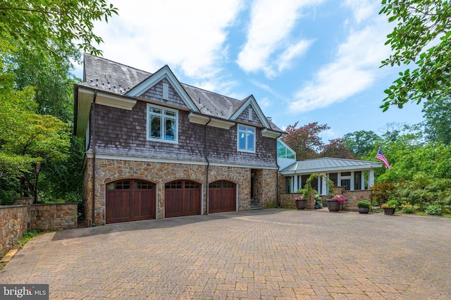 craftsman-style house with a garage