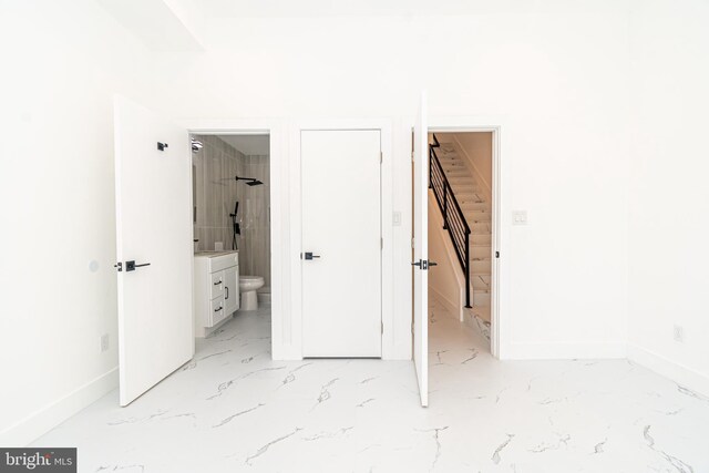 interior space with connected bathroom