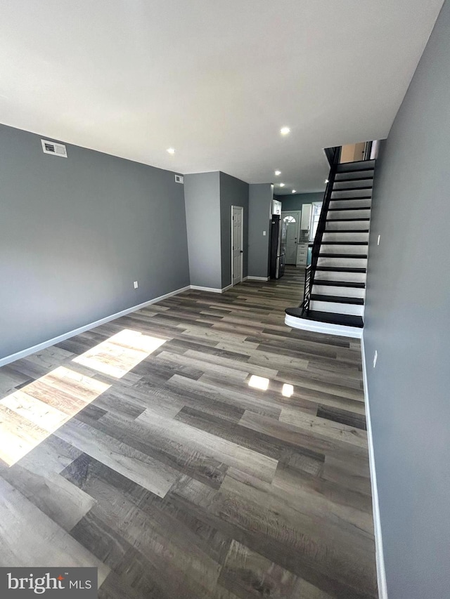 interior space featuring dark hardwood / wood-style floors