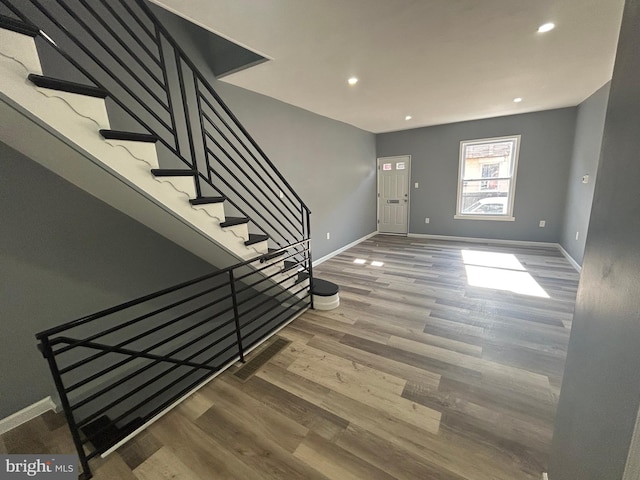 foyer with hardwood / wood-style floors