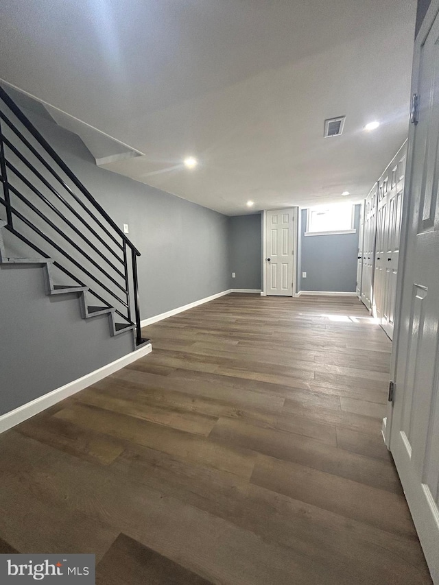 interior space featuring hardwood / wood-style floors