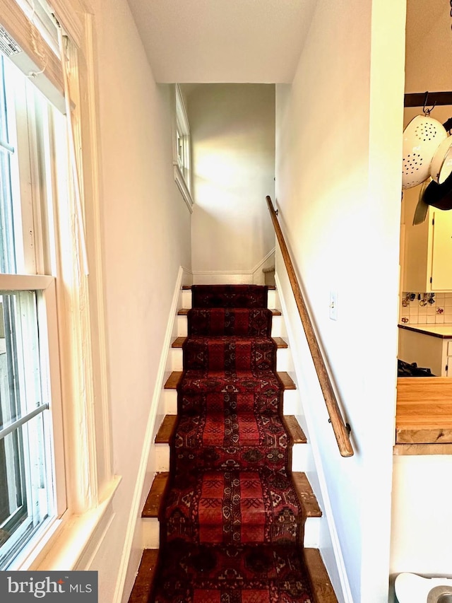 1308 Great Rd, Princeton, NJ 08540 - stairs with baseboards