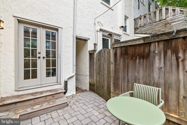 view of patio with french doors