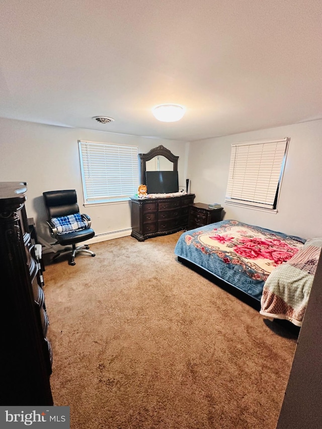 bedroom with carpet