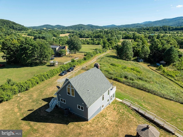 bird's eye view featuring a mountain view