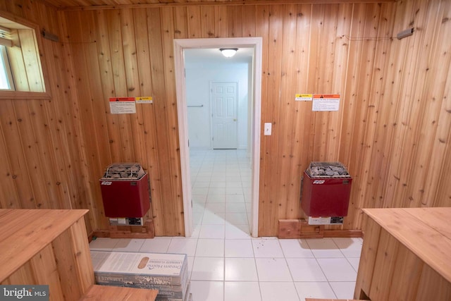 view of sauna / steam room with tile patterned flooring