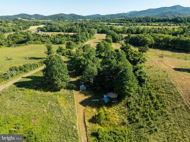 drone / aerial view with a mountain view