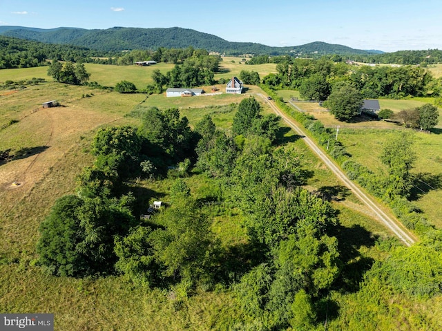 aerial view with a mountain view