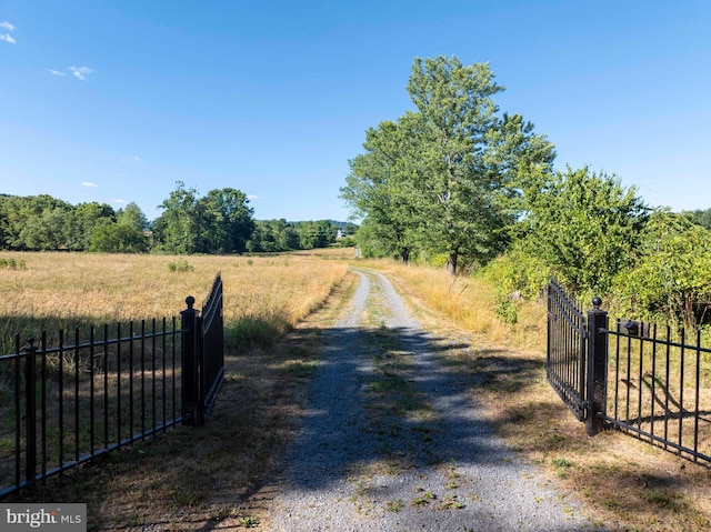 view of street featuring a rural view