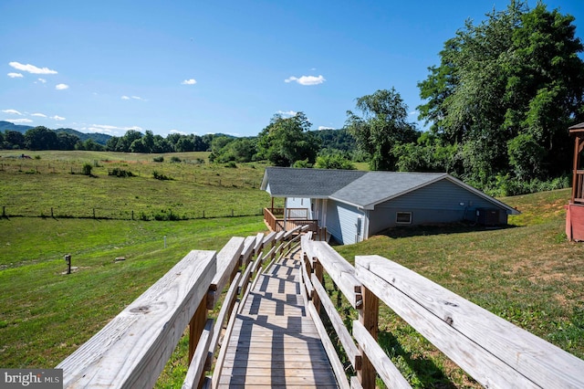 exterior space featuring a rural view